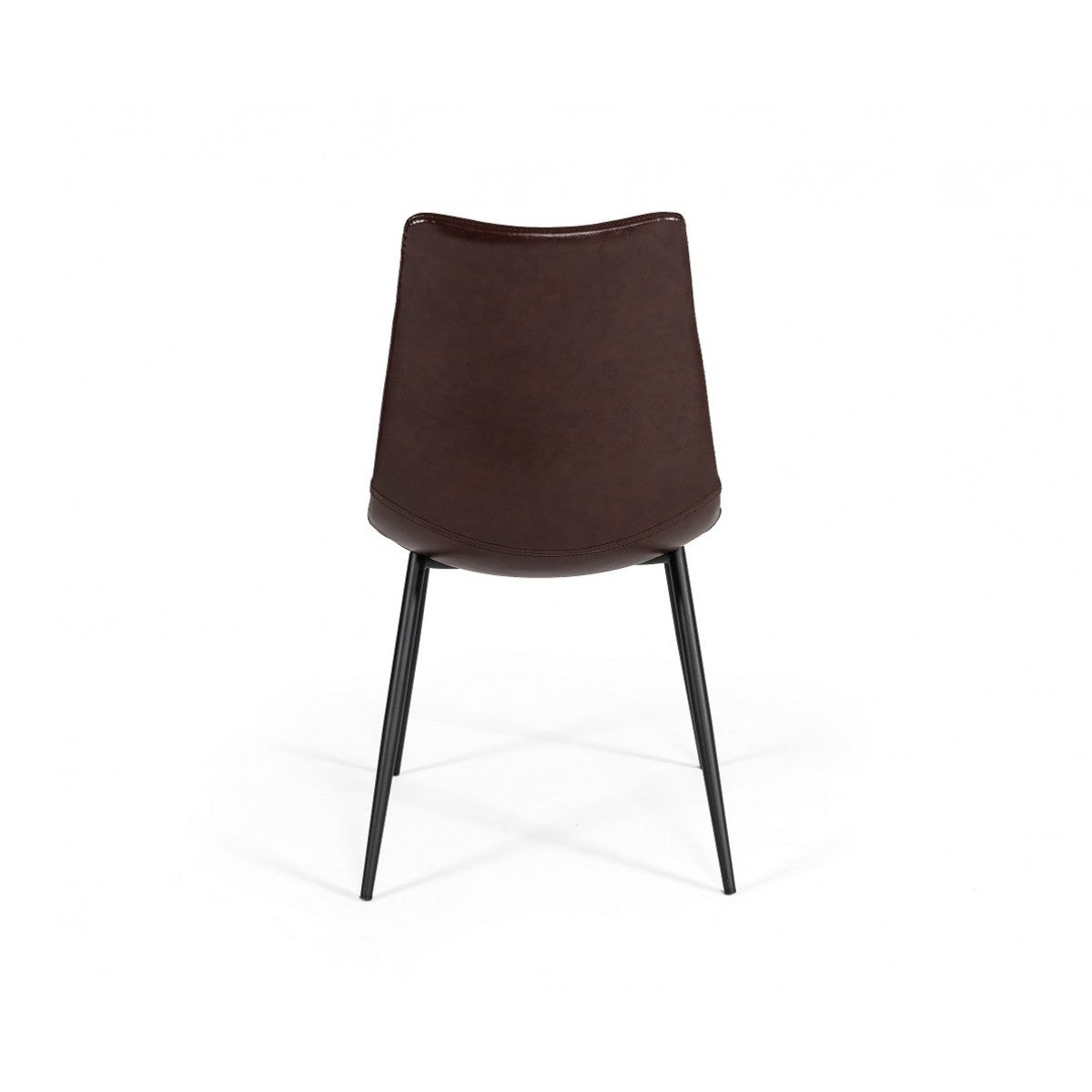 Benzara Brown Leatherette Dining Chair With Horizontal Stitching Set of Two