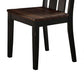 Benzara Brown Rubber Wood Dining Chair With Slatted Back Set of Two