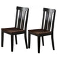 Benzara Brown Rubber Wood Dining Chair With Slatted Back Set of Two