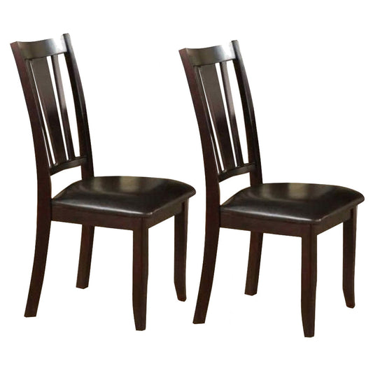 Benzara Brown Rubber Wood Dining Chair With Upholstered Seat