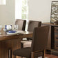 Benzara Brown Wood Dining Side Chair With Comfortable Fabric Padding Set of Two