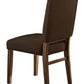 Benzara Brown Wood Dining Side Chair With Comfortable Fabric Padding Set of Two