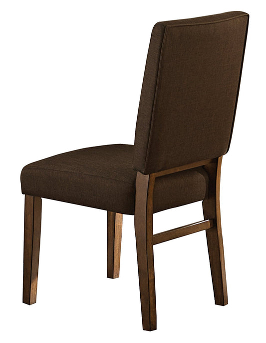 Benzara Brown Wood Dining Side Chair With Comfortable Fabric Padding Set of Two