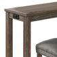 Benzara Brown Wooden Counter Height Table With Fabric Padded Stool Set of 4