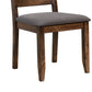 Benzara Brown Wooden Ladder Back Dining Chair With Gray Upholstery, Set of Two