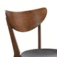 Benzara Brown and Black Quaint Dining Side Chair With Curved Back Set of Two