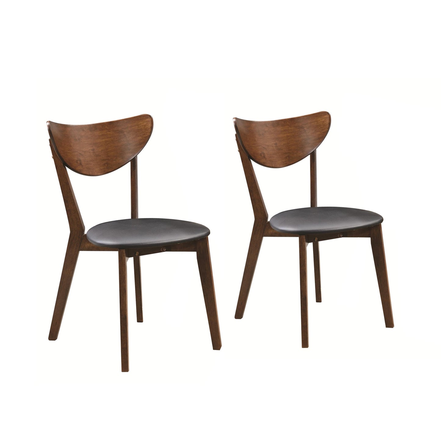 Benzara Brown and Black Quaint Dining Side Chair With Curved Back Set of Two