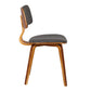 Benzara Brown and Dark Gray Fabric Upholstered Split Curved Back Wooden Dining Chair