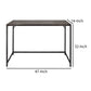 Benzara C554-FHB008 Brown and Black Rectangular Sofa Console Table With Plank Tabletop and Metal Base