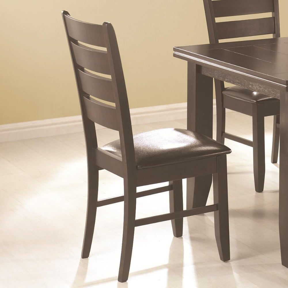 Benzara Cappuccino Brown Wooden Dining Side Chair Set of Two