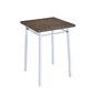 Benzara Contemporary Style Square Wood and Metal Bar Table, Brown and Silver