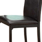 Benzara Dark Brown Leatherette Upholstered Counter Height Metal Frame Side Chair Set of Four