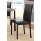 Benzara Dark Brown Leatherette Upholstered Counter Height Metal Frame Side Chair Set of Four