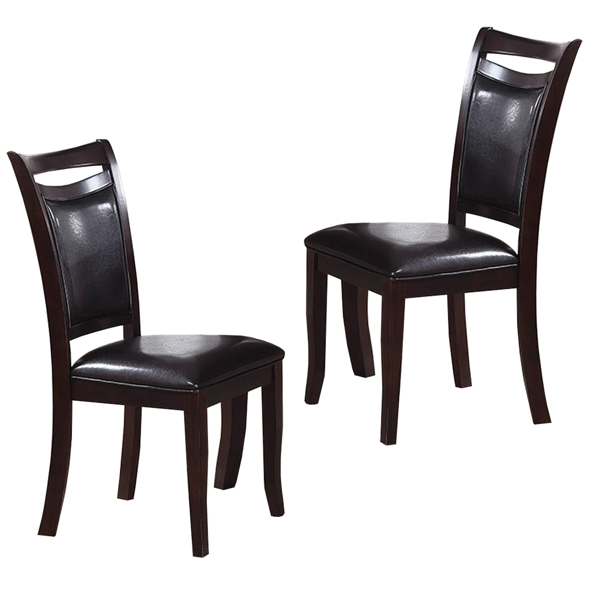 Benzara Dark Brown Retro Style Set Of Two Wooden Dining Chairs Set of Two