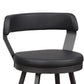 Benzara Dark Gray Leatherette Counter Height Chair With Metal Slanted Legs Set of Two