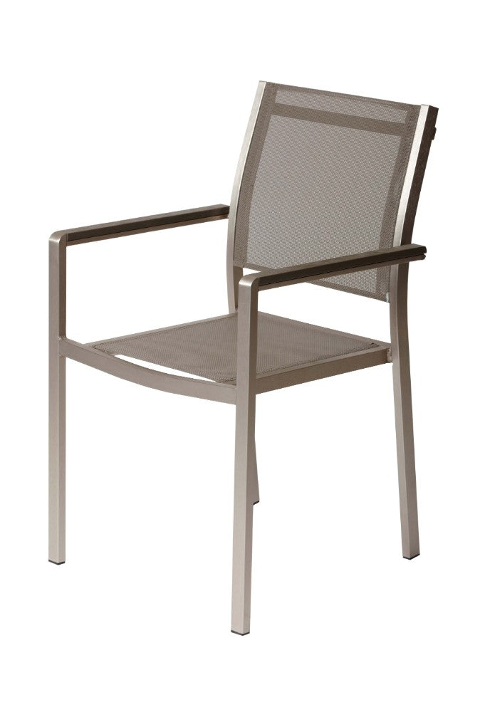 Benzara Gray Aluminium Frame Dining Chair Set of Six