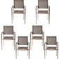 Benzara Gray Aluminium Frame Dining Chair Set of Six