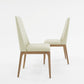 Benzara Gray, Brown Leatherette Dining Chair With Wooden Straight Legs Set of Two