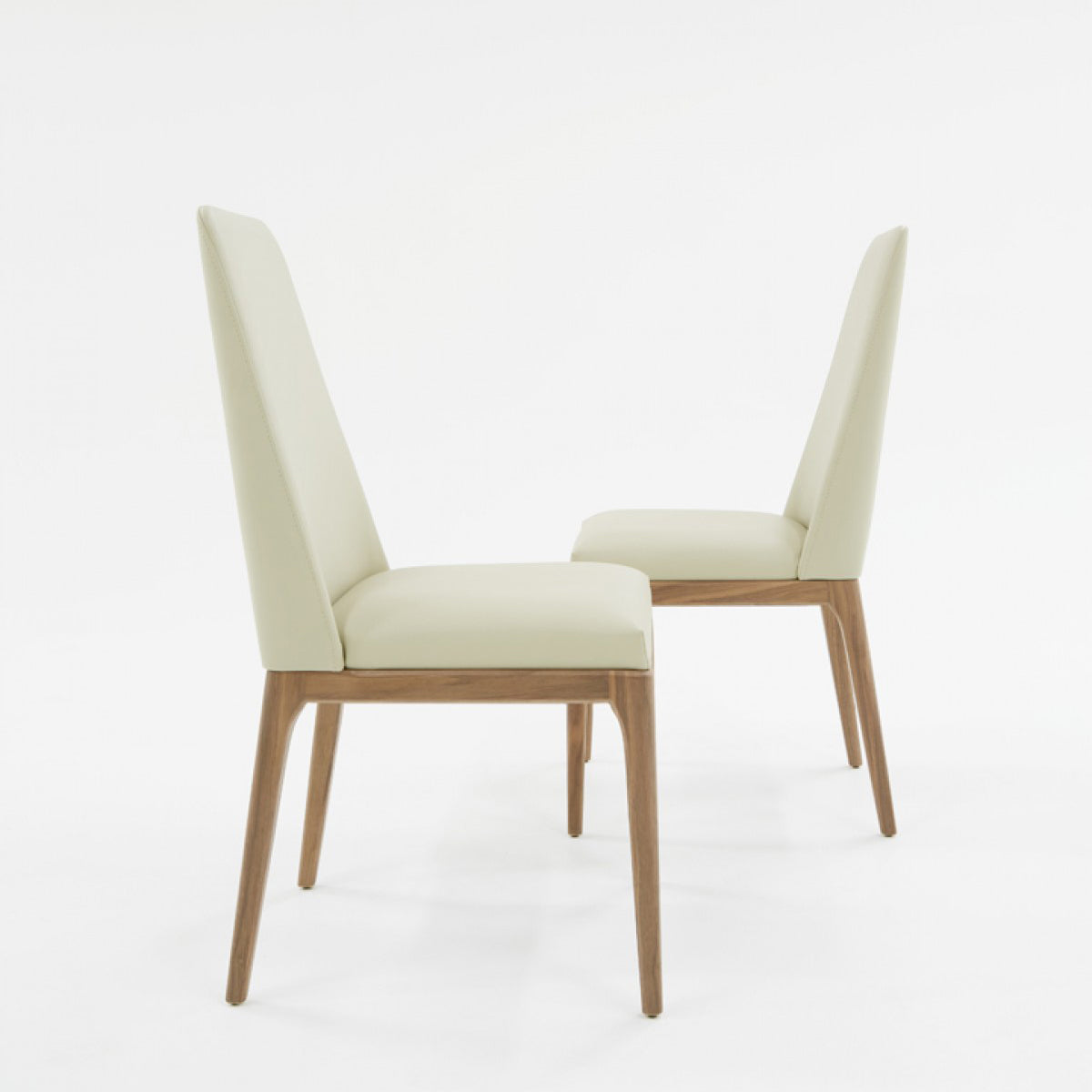 Benzara Gray, Brown Leatherette Dining Chair With Wooden Straight Legs Set of Two