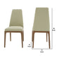 Benzara Gray, Brown Leatherette Dining Chair With Wooden Straight Legs Set of Two