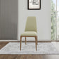 Benzara Gray, Brown Leatherette Dining Chair With Wooden Straight Legs Set of Two