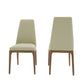 Benzara Gray, Brown Leatherette Dining Chair With Wooden Straight Legs Set of Two