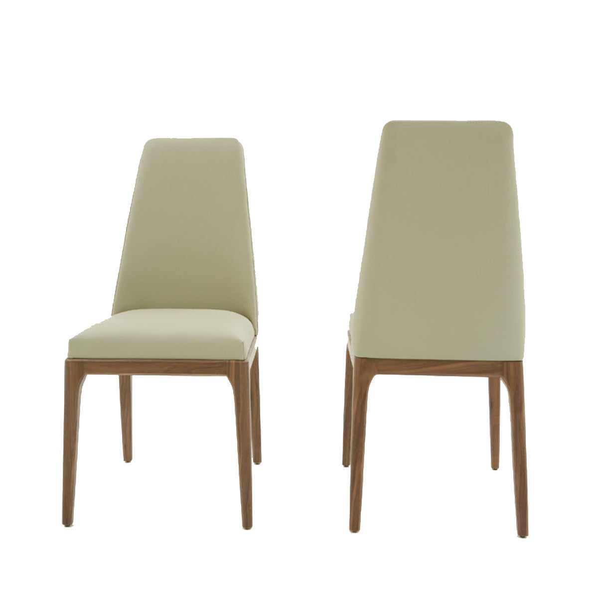 Benzara Gray, Brown Leatherette Dining Chair With Wooden Straight Legs Set of Two