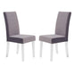 Benzara Gray Curved Back Velvet Upholstered Modern Dining Chair, Set of Two