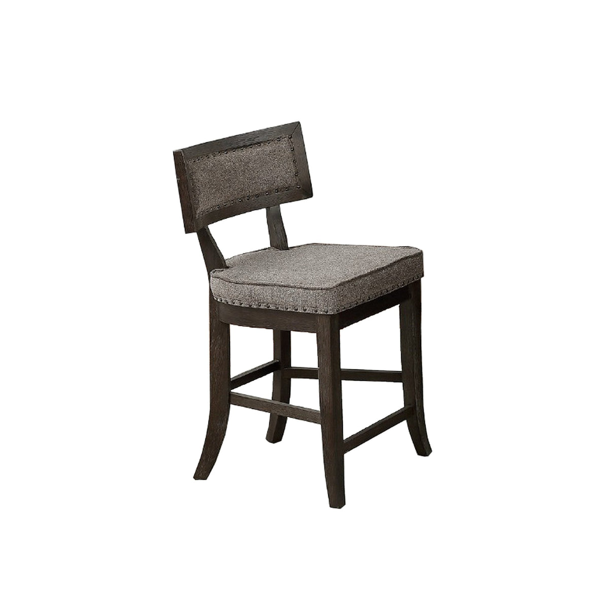 Benzara Gray Curved Top Wooden High Chair With Flared Legs Set of Two