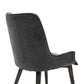 Benzara Gray Diamond Stitched Back Fabric Dining Chair With Curved Arms Set of Two