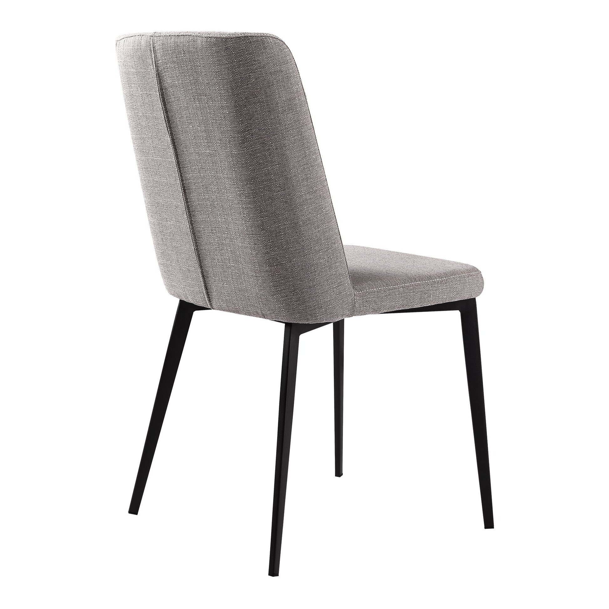 Benzara Gray Fabric Dining Chair With Vertically Stitched Backrest Set of Two