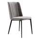 Benzara Gray Fabric Dining Chair With Vertically Stitched Backrest Set of Two