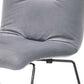 Benzara Gray Fabric Tufted Metal Dining Chair With Sled Legs Support Set of Two