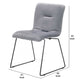 Benzara Gray Fabric Tufted Metal Dining Chair With Sled Legs Support Set of Two