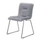 Benzara Gray Fabric Tufted Metal Dining Chair With Sled Legs Support Set of Two