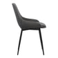 Benzara Gray Fabric Upholstered Dining Chair With Black Metal Legs