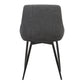 Benzara Gray Fabric Upholstered Dining Chair With Black Metal Legs