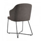 Benzara Gray Fabric Upholstered Dining Chair With Black Metal Legs Set of Two