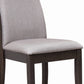 Benzara Gray Fabric Upholstered Wooden Dining Chair Set of Two