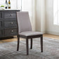 Benzara Gray Fabric Upholstered Wooden Dining Chair Set of Two