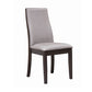 Benzara Gray Fabric Upholstered Wooden Dining Chair Set of Two