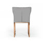 Benzara Gray High Wing Back Metal Armless Dining Chair With Rosegold Sled Base Set of Two