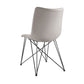 Benzara Gray Leatherette Contoured Dining Chair With Interconnected Legs Set of Two