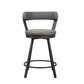 Benzara Gray Leatherette Counter Height Chair With Metal Slanted Legs Set of Two