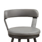 Benzara Gray Leatherette Counter Height Chair With Metal Slanted Legs Set of Two