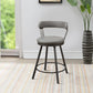 Benzara Gray Leatherette Counter Height Chair With Metal Slanted Legs Set of Two