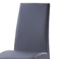 Benzara Gray Leatherette Dining Chair With Chrome Metal Legs Set of Two