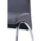 Benzara Gray Leatherette Dining Chair With Chrome Metal Legs Set of Two