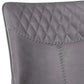 Benzara Gray Leatherette Dining Chair With Diamond Pattern Stitching Set of Two