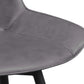 Benzara Gray Leatherette Dining Chair With Diamond Pattern Stitching Set of Two